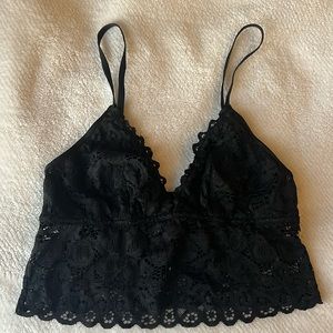 Black Lace Longline Bralette